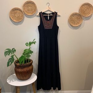 Bobeau sleeve black dress with beaded details